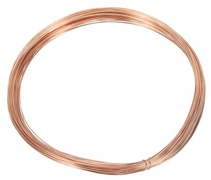 PATIKIL 15m Basteldraht Solide Nackt Kupfer Draht 29 Gauge 99.9% Reiner Kupferdraht 0.35mm Weich Perlendraht Metall Pflanze Stengel Bindungen für Schmuck Basteln (15m)