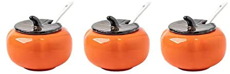 Dispenser per zuccheriera, Zuccheriera Arancione con Coperchio, Barattolo for Zucchero a Forma di Pomodoro da 220 ml, Zuccheriera, Barattolo for Spezie Contenitore Zucchero, for Bar, Ristorante, Casa-