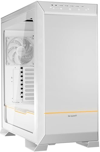 be quiet! Dark Base Pro 901 White PC-Gehäuse maximaler Airflow, 3X Silent Wings 4 PWM Lüfter, nahezu unhörbarer Betrieb, Touch-sensitives I/O-Panel invertiertes Layout möglich ARGB-Beleuchtung