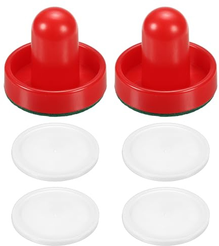 PATIKIL 60mm Spingitori Air Hockey e Air Hockey Dischi, Accessori di Ricambio Maniglie Pagaie per Tavoli Gioco (2 Pulsanti con Cuscinetto, 4 Dischi)
