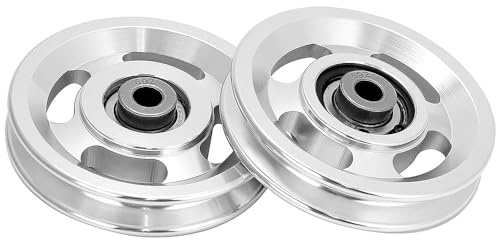 Alnicov 2 Pcs 95 mm Cable Pulley, Aluminium Alloy Pulley, Bear 300 kg, for Sports Equipment, Garage Door Roller Systems