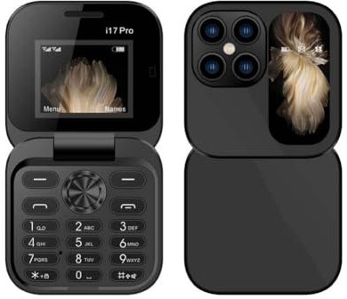2024 New I17pro Mini Flip Phone Keypad Non-smartphone Elderly Phone 2G Network Radio Foldable Multilingual FM Dial Speed Phone big tmobile flip t Dial day phone,2024 phones phones Vibration,Sm