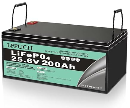 Leisure batterie，Batería Lifepo4 24V(25.6V) 200AH Lithium Freizeitbatterie, Lithium Eisenphosphat Batterie anstelle von Auto AGM Batterie oder Deep Cycle, geeignet für Photovoltaikanlagen, Camping