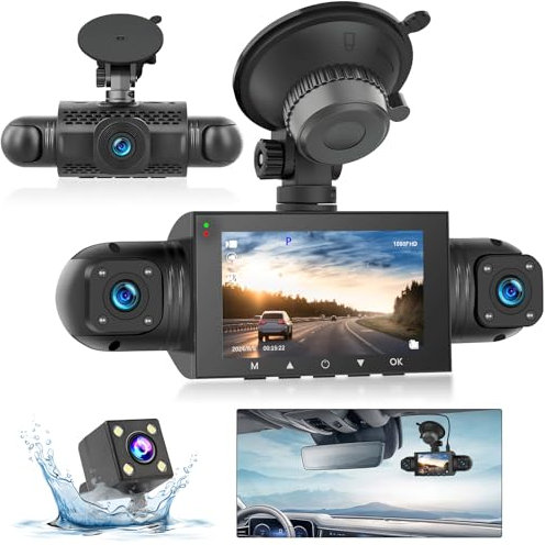 Hikity Dash Cam per Android Autoradio USB BSD 1080P Impermeabile Mini Telecamera per Auto Visione Notturna Dash Camera Registrazione Auto Videocamera 360° Grandangolo