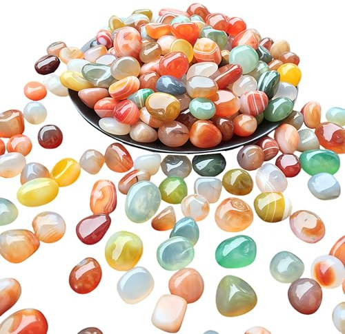 Trommelsteine Halbedelsteine, 10-16 mm, 500g, Bunt, für Dekoration und Kinderspiele