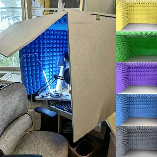 Écran d'isolation Acoustique pour Microphone, Cabine d'enregistrement, 80 x 80 x 80 cm, Mousse pour Cabine vocale, équipement d'enregistrement, Studio