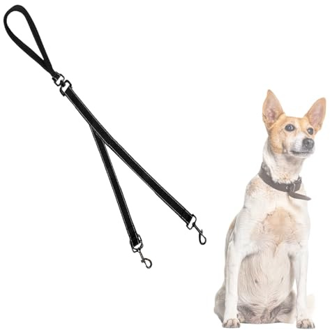 Two Point Control Dog Leash,Double Dog Lead for Walking,No Tangle Training Leashes,Works with No Pull Harnesses,Easy to Converts to Single Lead for Medium Large Dogs