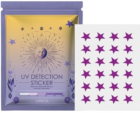 Doiyislem UV Stickers for Sunscreen - Sunscreen Detection Patch,Sweat-Resistant Personal Care Products, Portable Face Sunblock Patches Portable for Women Men Kids