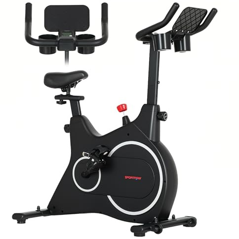 SPORTNOW Liegeergometer für Zuhause Sitzergometer mit LCD-Monitor, Magnetwiderstand, Heimtrainer mit Tablet-Halter, Griff, Flaschenhalter und Verstellbarem Sitz, bis 120 kg