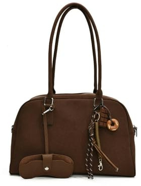 Gyios Borse Sacchetti Da Bowling Di Grandi Dimensioni In Pelle Scamosciata Cambio A Tracolla Con Spalla Grande Design Lusso Cinghia Lunghe-caffè-40x25x13cm
