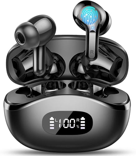 Bluetooth Kopfhörer, 50Std 2025 Kopfhörer Kabellos Bluetooth 5.4, Tiefer Bass Hi-Fi Stereo Wireless Earbud, 4 ENC Noise Cancelling Mic, USB-C in Ear Ohrhörer, IP-X7 Wasserdicht Headphones Sport Gym