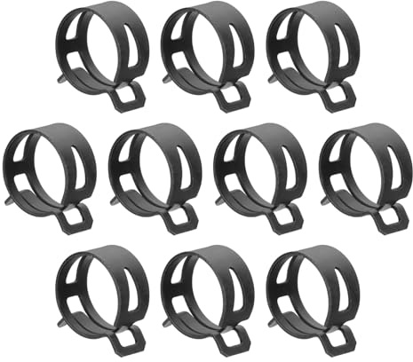 QUARKZMAN 10 Stück Federband-Schlauchschelle 22mm Silikonschlauch Schwarz | Kraftstoffleitung Schlauch Federklemme, Vakuumschlauch Rohrschelle Niederdruckrohr Klemme Befestigung