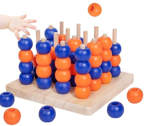 Holz Vier Gewinnt Spiel | 3D Holz Strategiespiel Klassiker,Pädagogisches Denkspiel Für Familie Schule Geburtstag