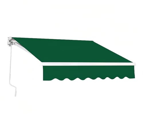 Einziehbare Terrassenmarkise mit Kurbel, manuelle Sonnenschutz, Terrassenüberdachung, Balkonabdeckung, Polyester- und Aluminiumrahmen