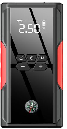 Aumotop Tragbarer Elektrischer Reifenfüller-Starthilfegerät mit Luftkompressor für Motorrad-Notlicht (1)