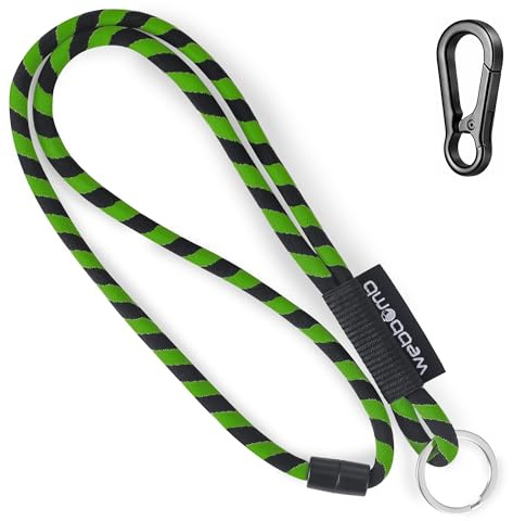 webbomb Tubular Lanyard Cordon tour de cou souple et long avec mousqueton Fermeture de sécurité & Porte-clés comme porte-clés pour carte d'identité, téléphone portable et clés