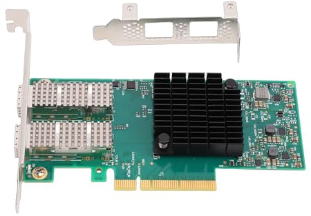 Yanmis Carte Réseau Serveur Double Port, Transmission Haut Débit 10 Gbit/s à Faible Latence avec Technologie RDMA, Compatible avec Plusieurs Systèmes D'exploitation et Types de Fibre