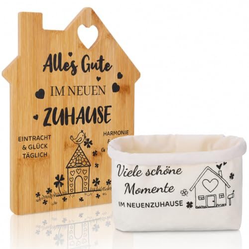 Geschenk Zum Einzug Brotkorb Schneidebrett Personalisiert, Haus Einzugsgeschenke Wohnung Richtfest Geschenk, Brottasche Einweihungsgeschenk Haus Einweihung Neuen Zuhause