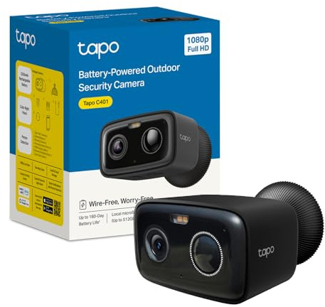 Tapo C401 Überwachungskamera außen mit Akku, 180 Tage Akkudauer, Bewegung & Personnen-Erkennung ohne Abo, Nachtsicht, Zwei-Wege-Audio, 2,4 GHz WLAN, lokale microSD, H500 CentralHub oder Cloud Speicher