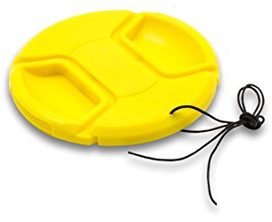 vhbw copriobiettivo universale 62 mm per fotocamera - plastica giallo, presa interna