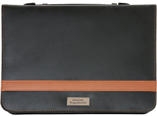 kaufdeingeschenk Aktenmappe Wellington Schreibmappe aus Bonded Leather mit persönlicher individueller Gravur Namen