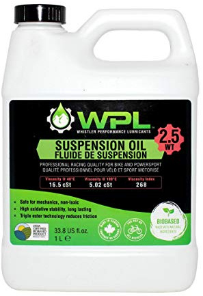 WPL High Performance Bicycle Suspension Oil 1L (2.5wt) - Premium Bike Oil for Shocks and Forks - Provides Extreme Lubricity and Smooth Compressions