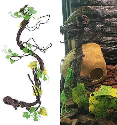 HEEPDD Reptile Peddigrohr, künstliches Rattan Klettern Dschungel Wand Biege AST Terrarium Käfig Nistplatz Dekor für Eidechse Spinne Chamäleon Schlangen Gecko andere Kleintiere [S] Äste & Hölzer