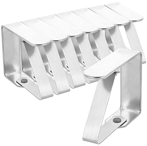 com-four® 8X Premium Tischdeckenklammer - Tischklammern aus Edelstahl - Tischtuchklammer rostfrei für drinnen und draußen