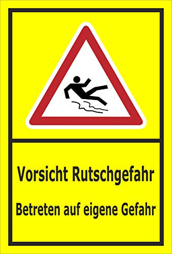 Melis-Folienwerkstatt Schild Vorsicht Rutschgefahr - 60x40cm - 3mm Aluverbund – 20 VAR S00018-133-C