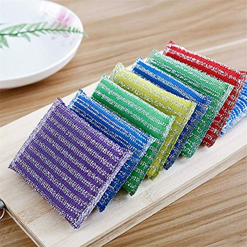 Szaerfa 20 PCS Multicolored Metal Abrasive Sponges, Non-Scratch Kitchen Cleaning Sponge for Dishes Cleaning Pots and Pans, Dish Scrubber Brush Sponges Double Sided, Household Clean Tool (20 Pieces)