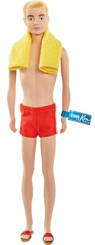 Barbie GTJ89 - Barbie Signature Ken 60th Anniversary, Neuauflage der Originalpuppe (ca. 30 cm groß) mit Silkstone-Körper und Armband, für erwachsene Sammler