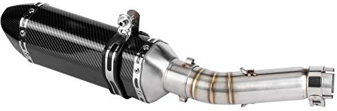 Silencieux d'échappement + Silencieux Slip-On Style fibre de carbone avec DB Killer Système d'échappement de moto Silencieux de sortie Mid Pipe Fit pour CBR500R CB500F