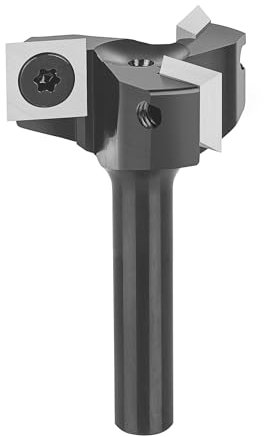 SpeTool Planfräser 8mm Schaft 35mm Durchmesser Präziser Flächenfräser mit VHM Wendeplatten 3 Flöten CNC Planfräser für Oberfräse 8mm Wendeplattenfräser holz Abflachfräser Oberflächenbit