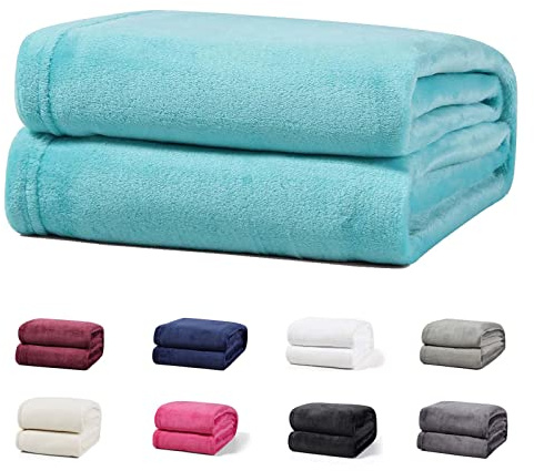 Buymax Flauschige Kuscheldecke 150x200 cm Fleecedecke Super Flausch 771 Gramm Überwurf Sofadecke Tagesdecke Wohndecke Wohnzimmerdecke Sofaüberwurf Uni Einfarbig, Farbe Petrol