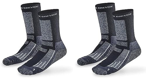 Black Crevice Merino vandringsstrumpor I vandringsstrumpor för kvinnor och män i olika färger och storlekar I vandringsstrumpor med förstärkta tår och häl I lukthämmande och ventilerande I 2 par, lång – svart/vit, 43-46 EU