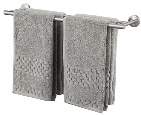 KES Handtuchhalter Doppel Handtuchstange Badetuchhalter Edelstahl SUS304 Badezimmer Handtuch Halter Wandmontage 60CM Gebürstet, A2001S60-2