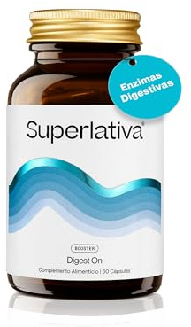 Superlativa Digest ON Enzimas Digestivas, Digestión y Gases | Con Digezyme y adaptógenos. Hinchazón y acidez estomacal. Acción rápida. Vegano, 60 cápsulas para 1 mes.
