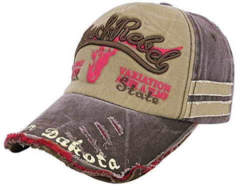 Unisex Vintage Baseball Cap Cotton Sun Hat Adjustable Distressed Snapback Cap Edge Grinding Do Old Hat Travel Peak Cap Outdoor Sports Cap for Women Men Running Fishing Hiking Camping Beach 55-60CM