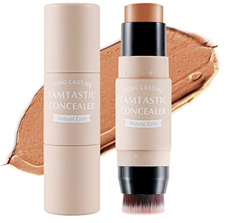 Erinde Contour Foundation Stick con Pennello, Penna Abbronzante Evidenziatore, Matita Viso Illumina Sfumature, Tonalità Evidenziazione, Stick Modellante Evidenziazione, Trucco A Lunga Tenuta (#04）