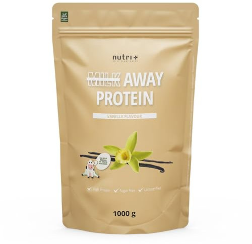 Proteine in Polvere Vegane VANIGLIA - Proteina Vegan senza Soia Milk Away 1kg - Frullato di 5k Miscela Proteica da Piselli, Grano Saraceno, Semi di Canapa, Riso e Semi di Zucca