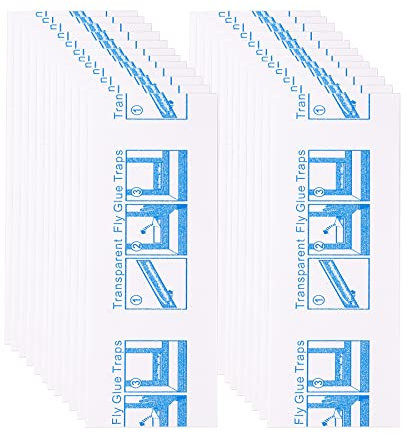 SAVITA 24pcs Piège à Mouches pour Fenêtre Piège à Mouches Intérieur Piège à Mouches Stickers Fenêtre pour L'extérieur à L'intérieur École à Domicile pour Restaurant Cantine
