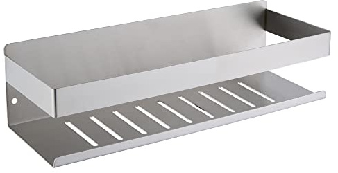 KigKog® Mensola da Doccia Senza Foratura - Antiruggine SUS304 Acciaio Inossidabile Nichel Spazzolato Mensola per Bagno Autoadesiva da 30CM,K07-30BN