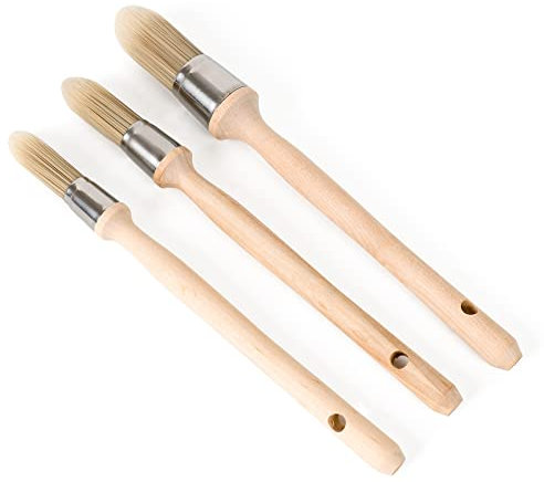 Herramienta de pintura de recorte, 3 paquetes con pinceles pequeños de 0.6 pulgadas, 0.75 pulgadas, 1 pulgada para paredes, retoque, herramienta de pintura de bordes, pincel redondo para bordes de