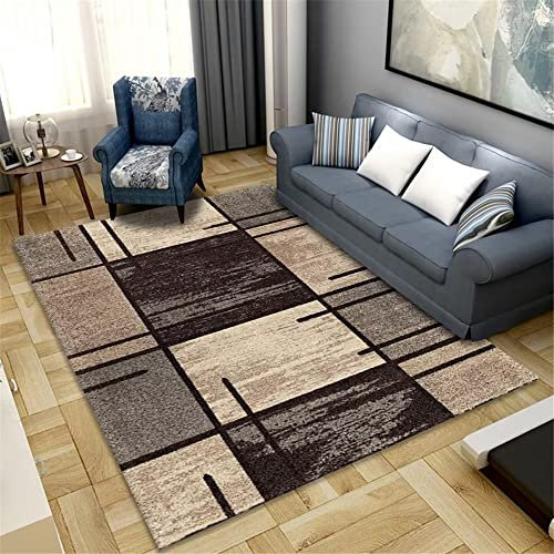 DJHWWD Rugs for Living Room jugendzimmer mädchen Brauner Langflor-Teppich Schlafzimmer Rechteckiger Teppich Wohnzimmerteppich Feuchtigkeitsbeständig Home 180X280CM