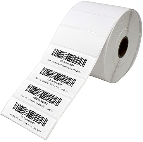Jumuk Supplies 2 5/8 X 1” Direct Thermal Labels 2000 Per Roll Perforated Sticker for Barcode Shipping Labels Desktop Label Printers for Multipurpose Shipping Address (1 Roll (2000 Labels))