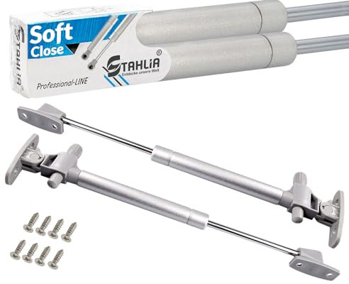 Stahlia Gasdruckfedern 180N Softclose (2 Stück) Klappenbeschlag Gasdruckdämpfer Türdämpfer Klappenhalter Gasfeder Dämpfer Kompressionsfeder Federdämpfer