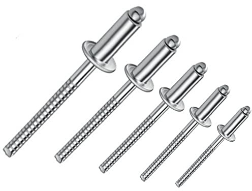irsa24 500 X rivetti ciechi con testa piatta e rivetto scanalato ISO 15983 in acciaio inox A2/A2 2,4 X 4 rivetti
