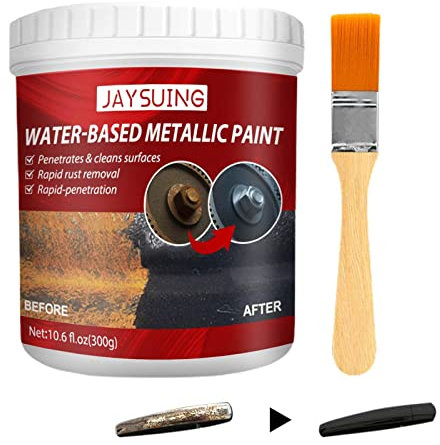 Truejoy Metall Rostentferner Farbe, 300g Metall Rostentferner mit Bürste, Rostentferner Paste, Wasserbasis Rostumwandler für Metall, Effektive Auto Rostentfernung für Garage, Auto, Spüle, Garten