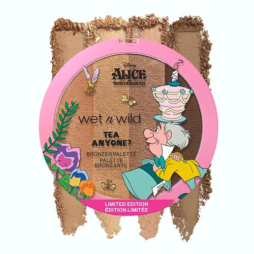 Wet n Wild Alice in Wonderland Tea Anyone?, Palette di Trucco con 4 Tonalità Calde di Bronzer, Tonalità Miscelabili per un Effetto Radioso