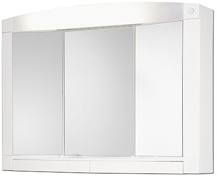 Jokey Spiegelschrank Swing mit LED Beleuchtung 76 cm breit, Kunststoff Spiegelschrank in Weiß